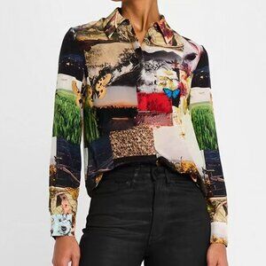 NWOT Alice + Olivia Willa Placket Top